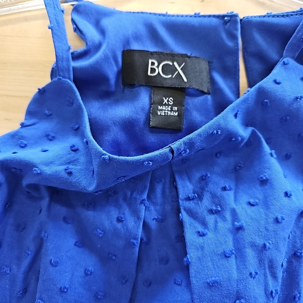 Bcx Juniors' Clip-Dot Smocked-Hem Sleeveless Top - Cobalt Blue