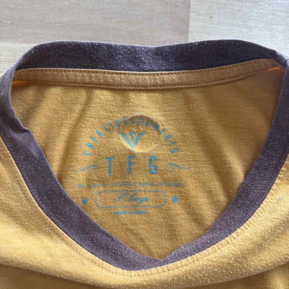 TFG Men's Size L Yellow MENS T-shirt
