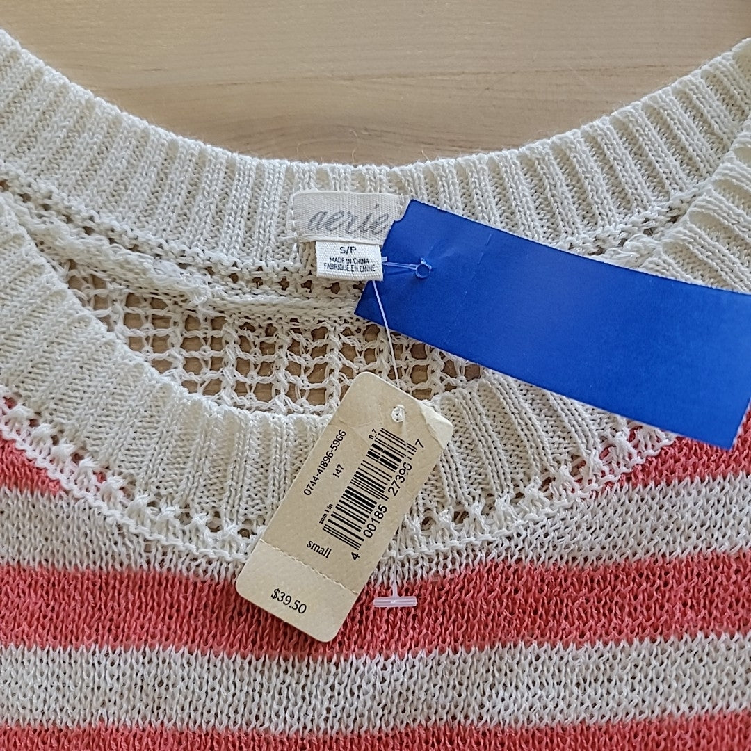 aerie Size S pink & white Knit Top