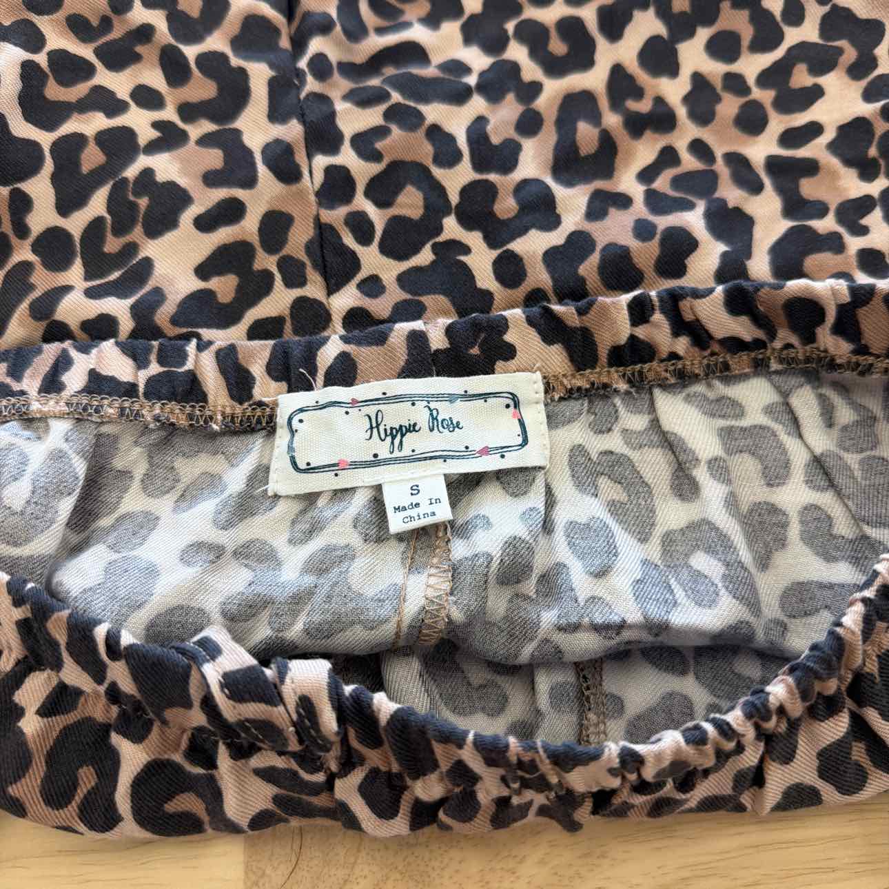hippie rose Women Size S  Brown New Shorts  Leopard Pull-on Drawstring Shorts