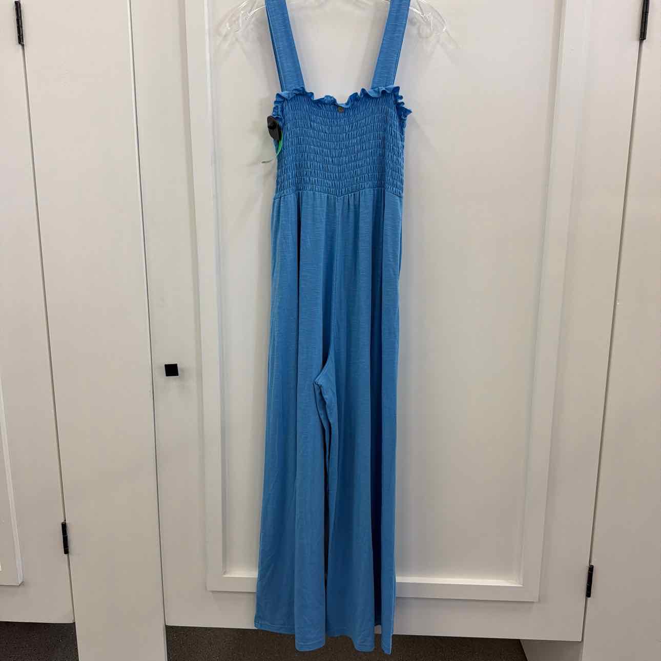 Roxy Just Passing by Smocked Jumpsuit - Azure Blue