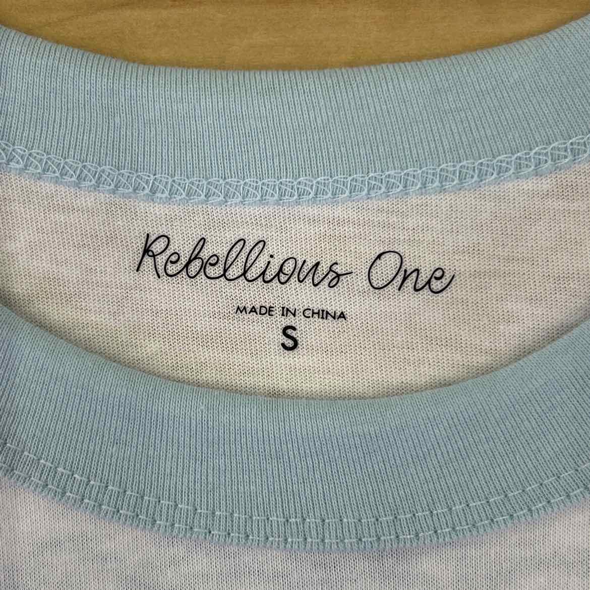 Rebellious One Juniors' Orange Graphic Short-Sleeve T-Shirt - White/Baby Blue