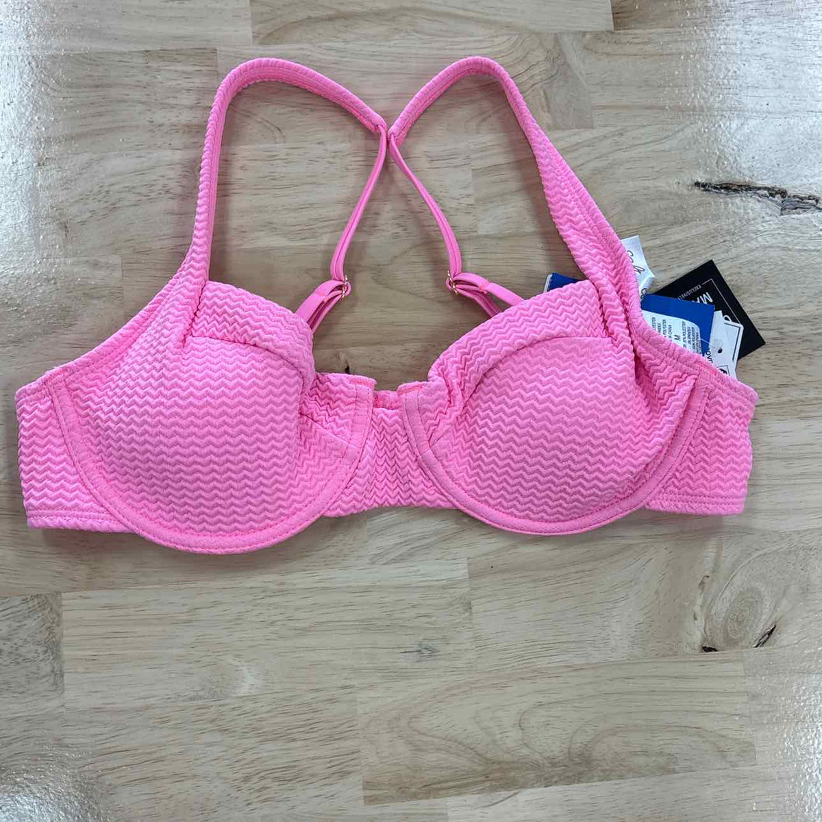 Salt + Cove Size M Wavy-Scrunch Scoop-Neck Bralette Bikini