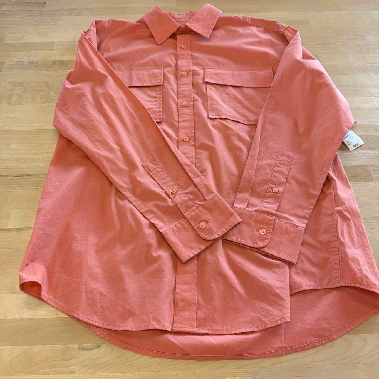 Mode of One Men's Long-Sleeve Button-Front Utility Shirt - Sunbaked Clay