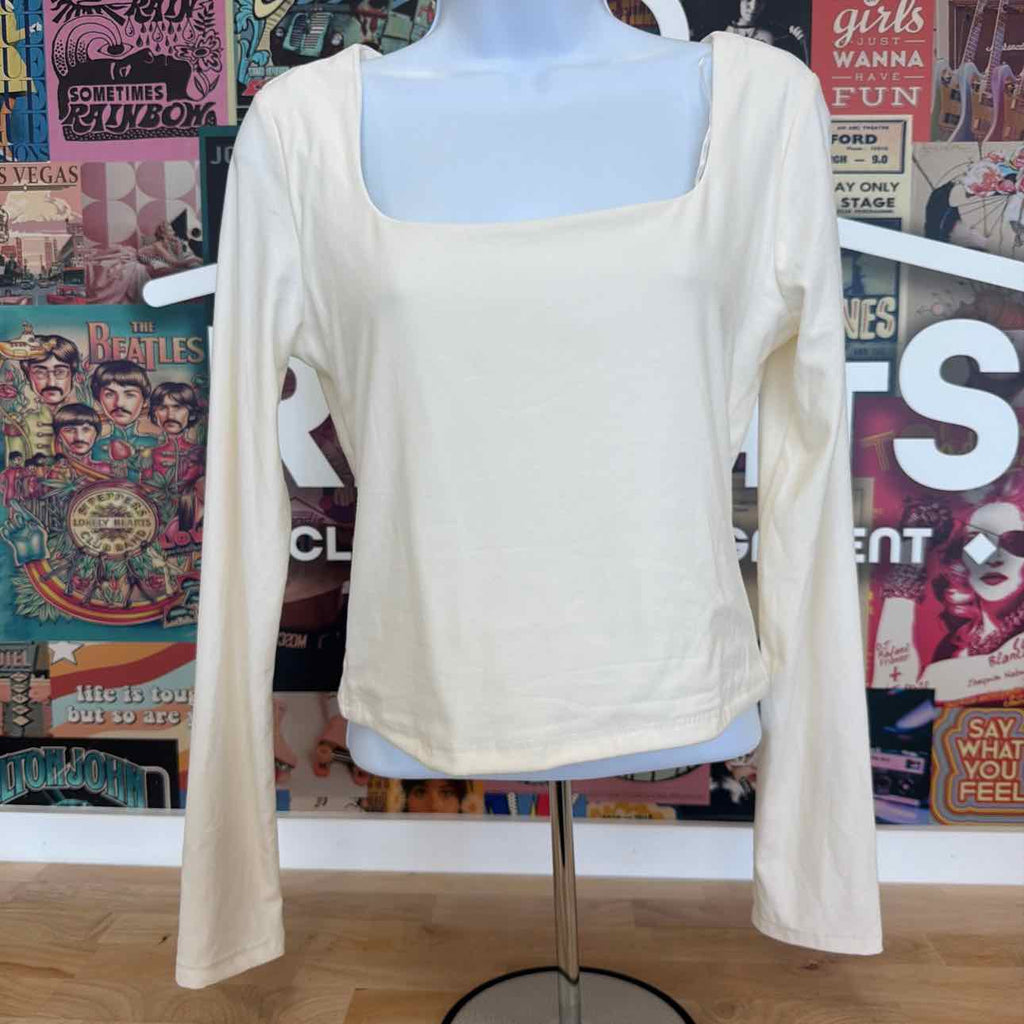hippie rose Size L Soft Stretch Double-Layer Long-Sleeve Top