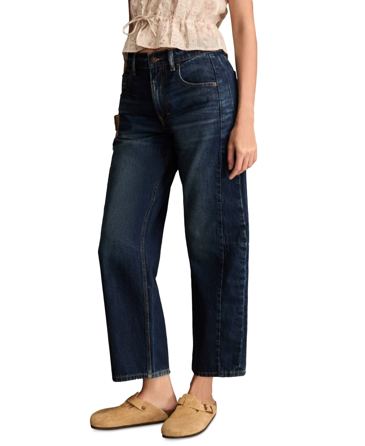 Lucky Brand Women's High-Rise Barrel-Leg Jeans - Obsidian Blue