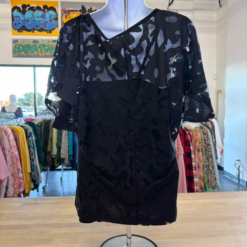 BOSS Orange Womens Floral Lace Top Black XL