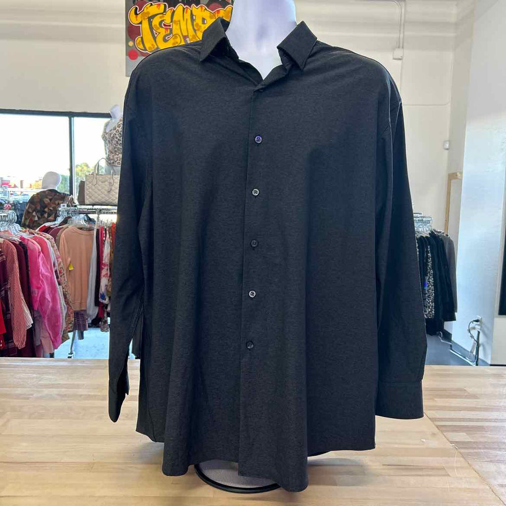 Alfani Size 32 Black MENS Button Down Shirt