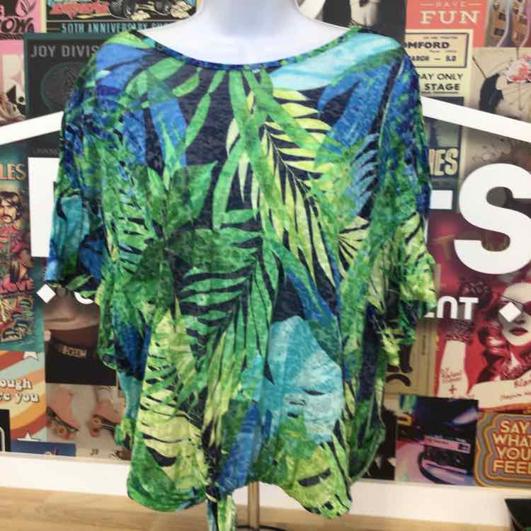 Ava & Grace Size 1X Green Preloved Blouse LS