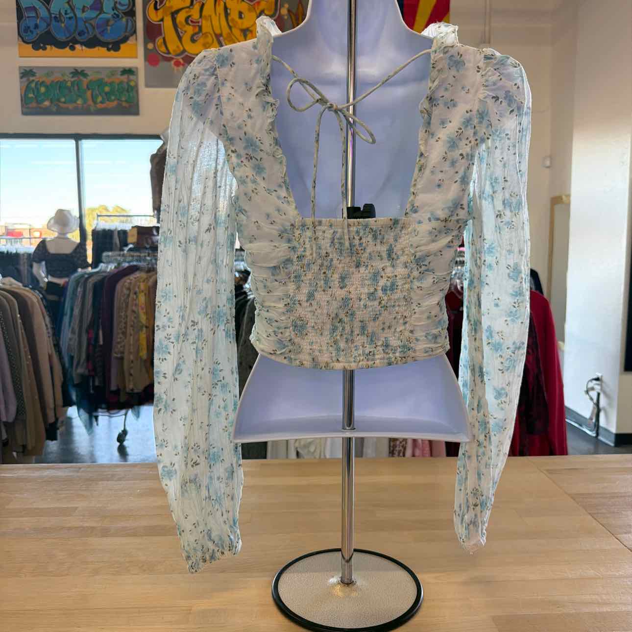 Free People Size XS Blue Preloved Blouse