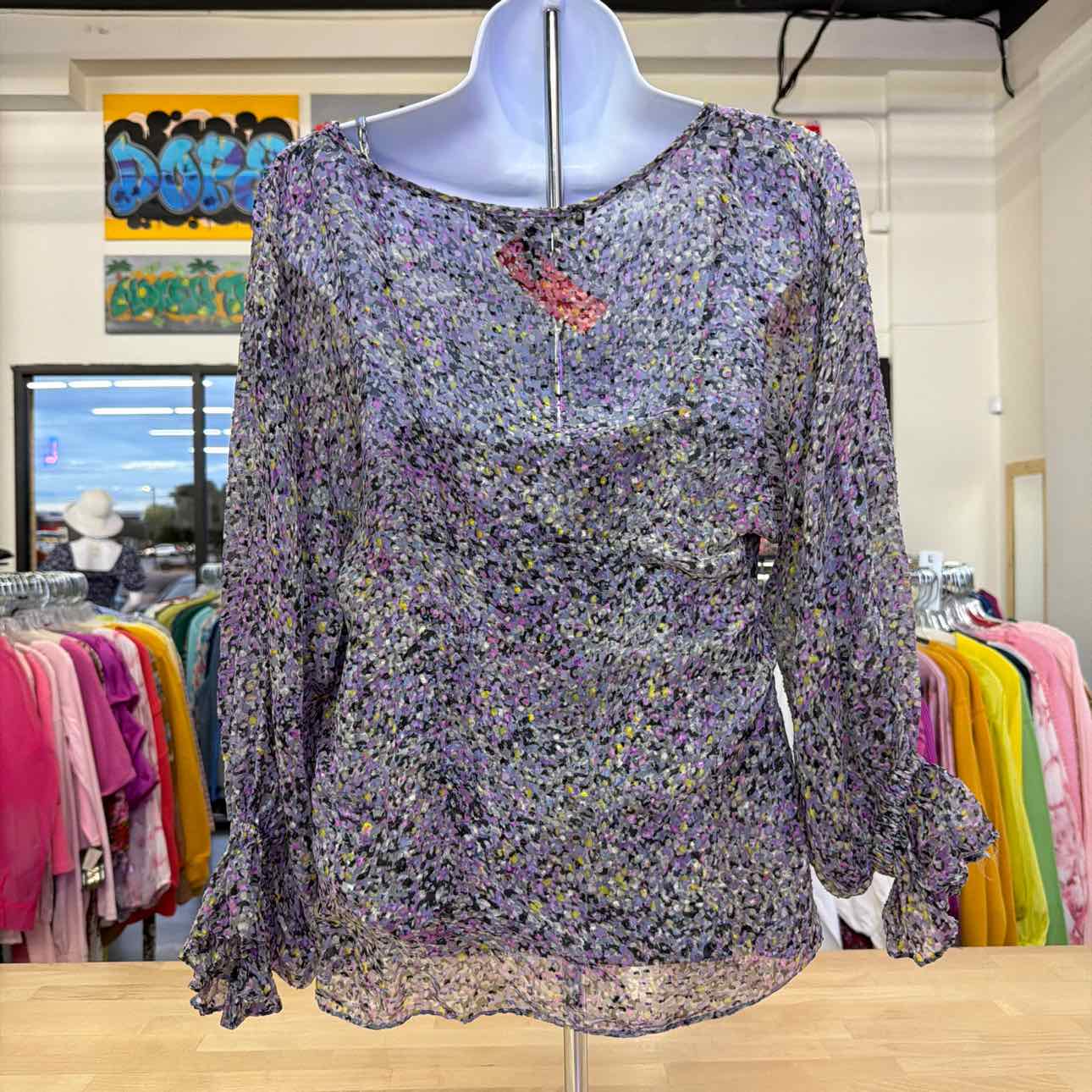 White House Black Market Size XS Purple Preloved Blouse