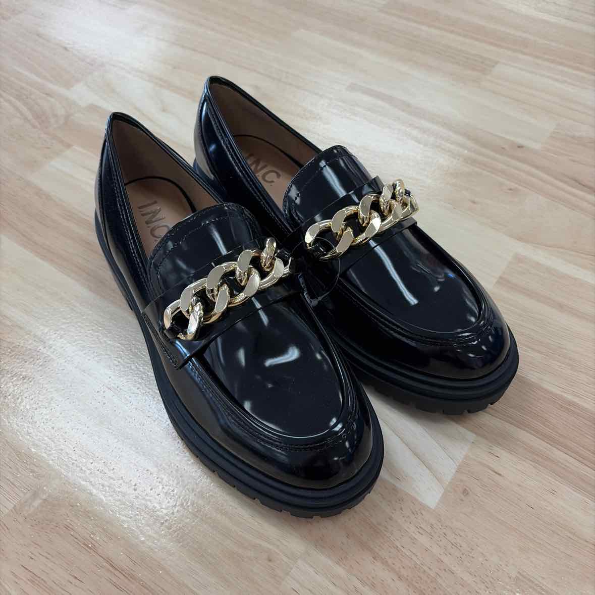 INC Size 8 Women's Brea Chain-Trim Lug Sole Loafers