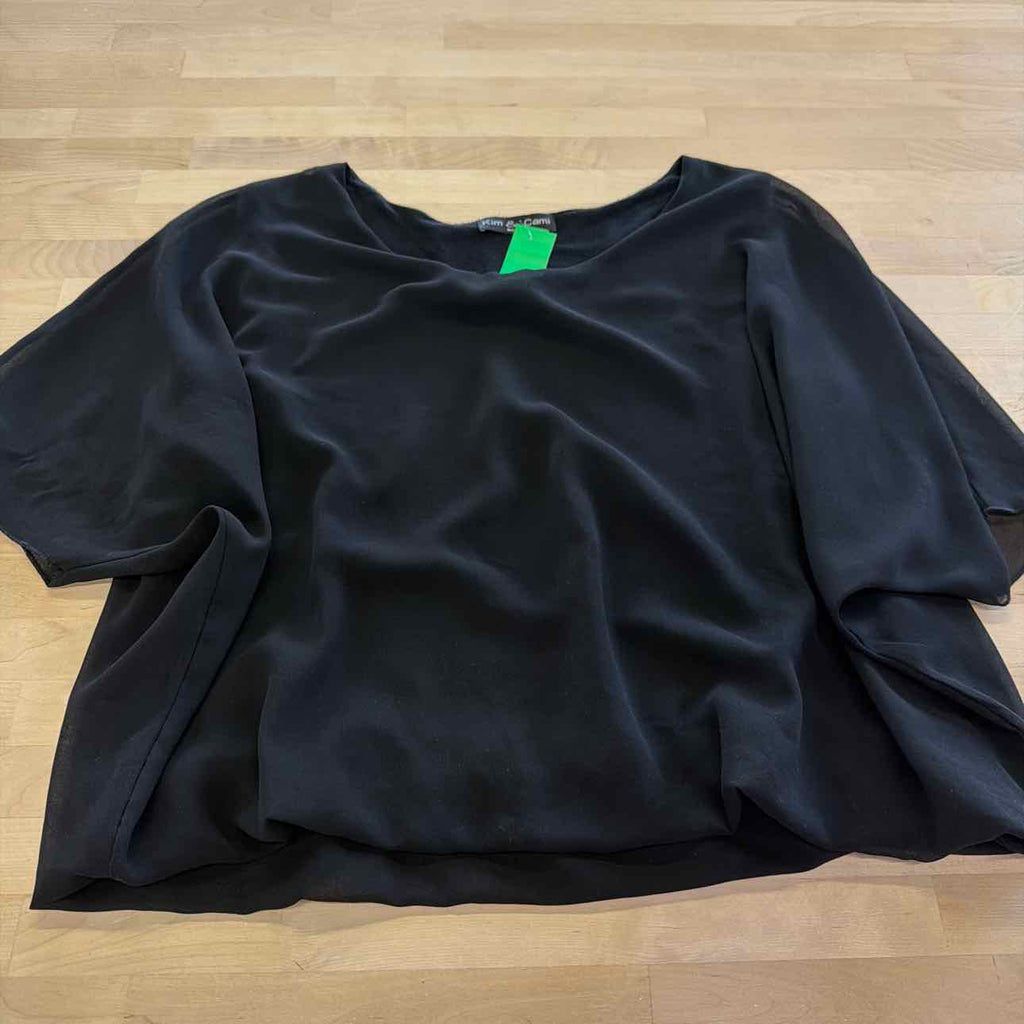 Kim & Cami Size M Black Preloved Blouse LS