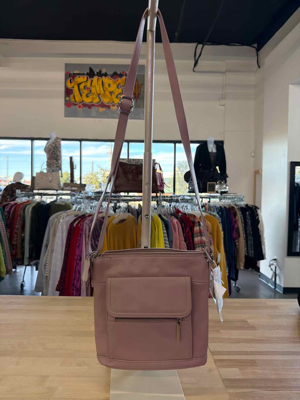 Giani Bernini Nappa Leather Venice Crossbody, Exclusively at Macy's - Rose/Silve