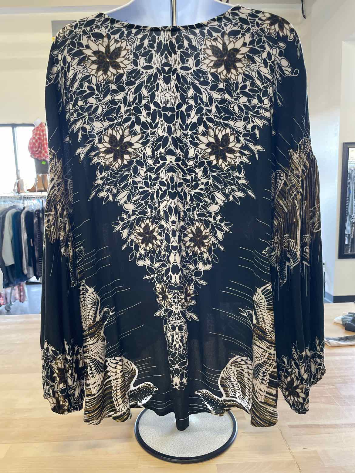 Free People Size S Black Blouse