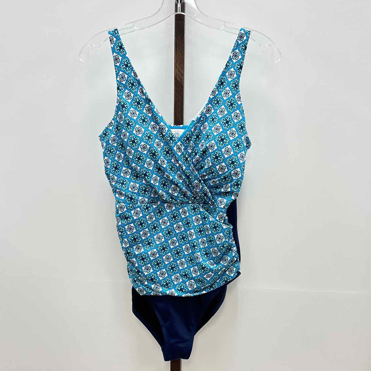 Swim Solutions Women's Surplice Tummy-Control One-Piece Swimsuit