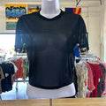 7mango7 Size L Black Sheer Preloved T-Shirt SS