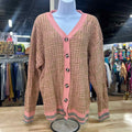 love tree Size M brown pink Preloved Cardigan