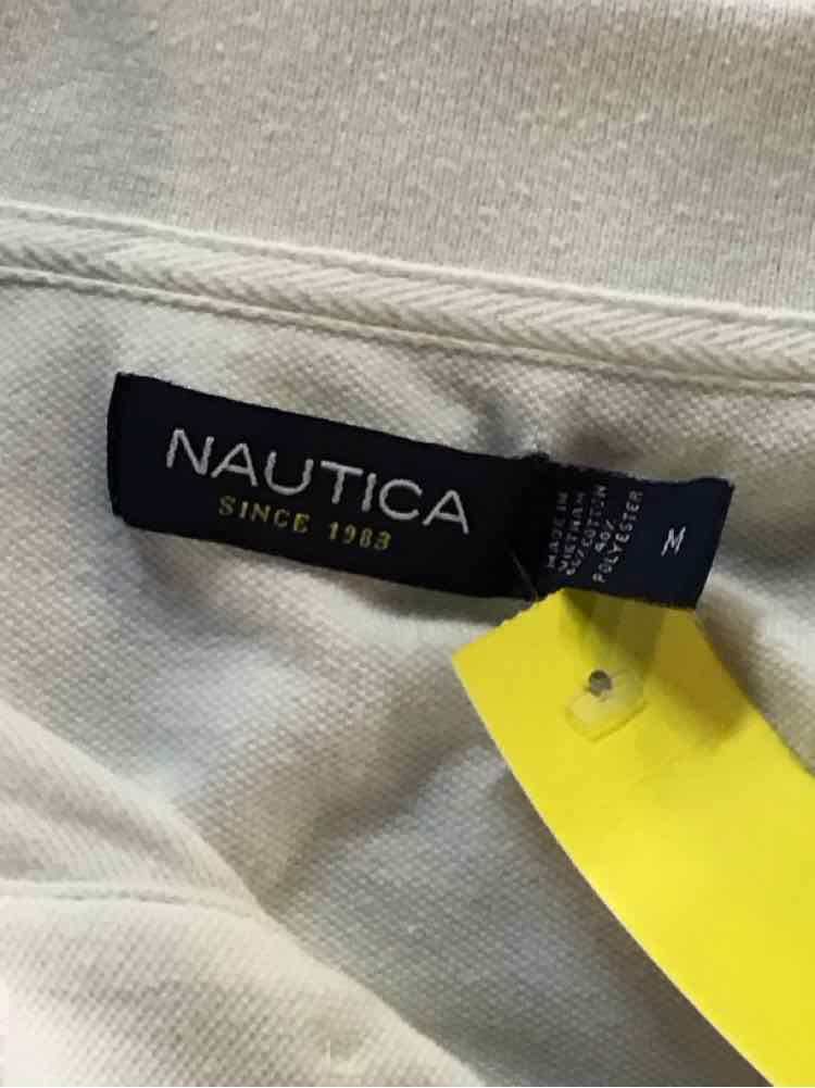 Nautica Size M White Preloved MENS Polo