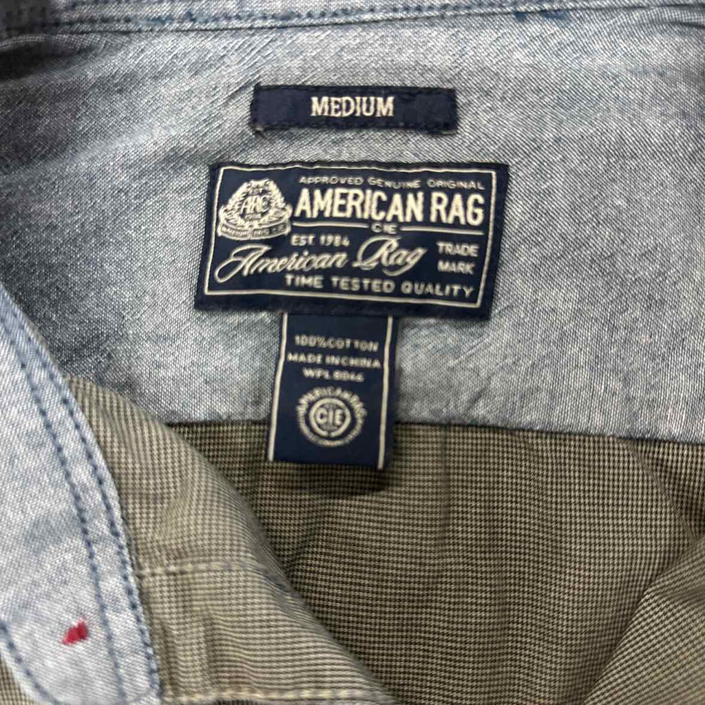American Rag Size M Gray MENS Button Down Shirt