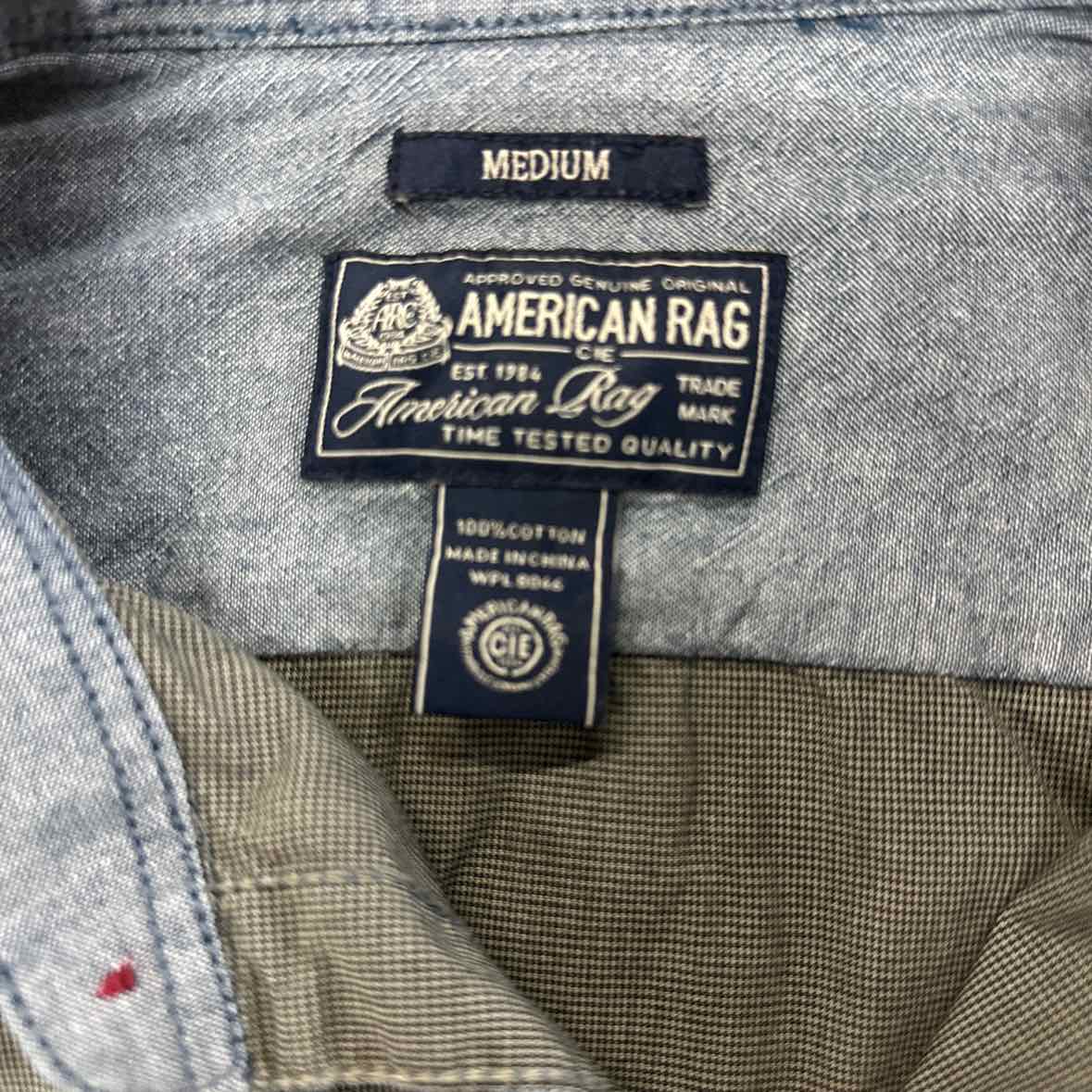 American Rag Size M Gray MENS Button Down Shirt