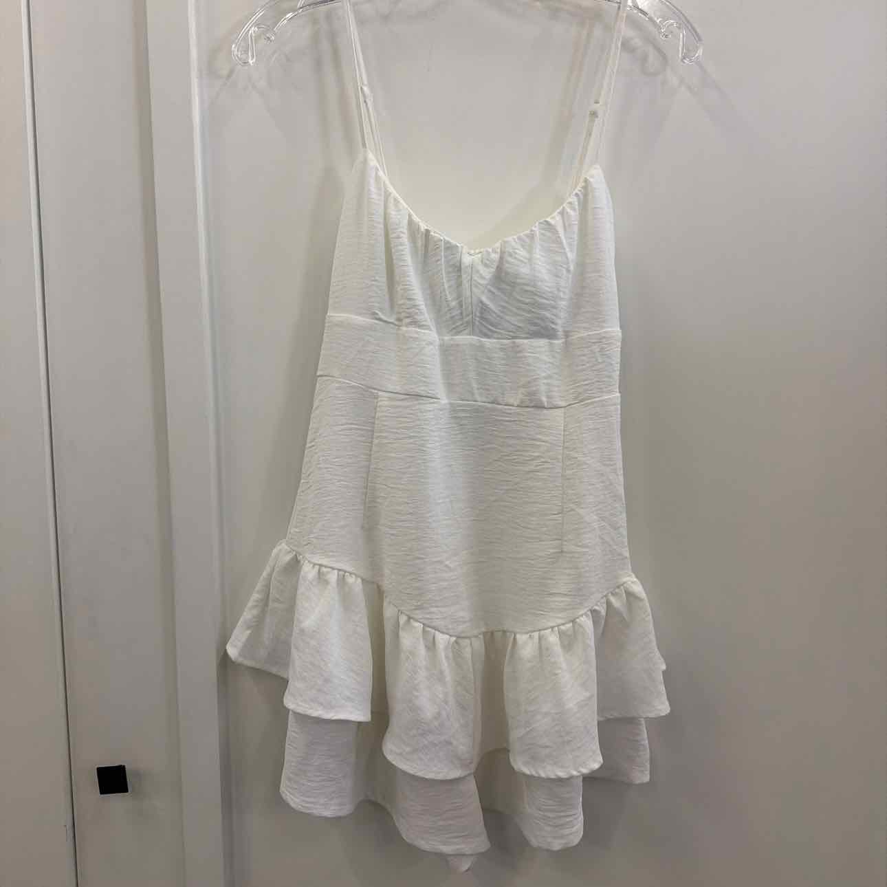 Derek Heart Juniors' Drop-Waist Ruffle Romper - Bright White