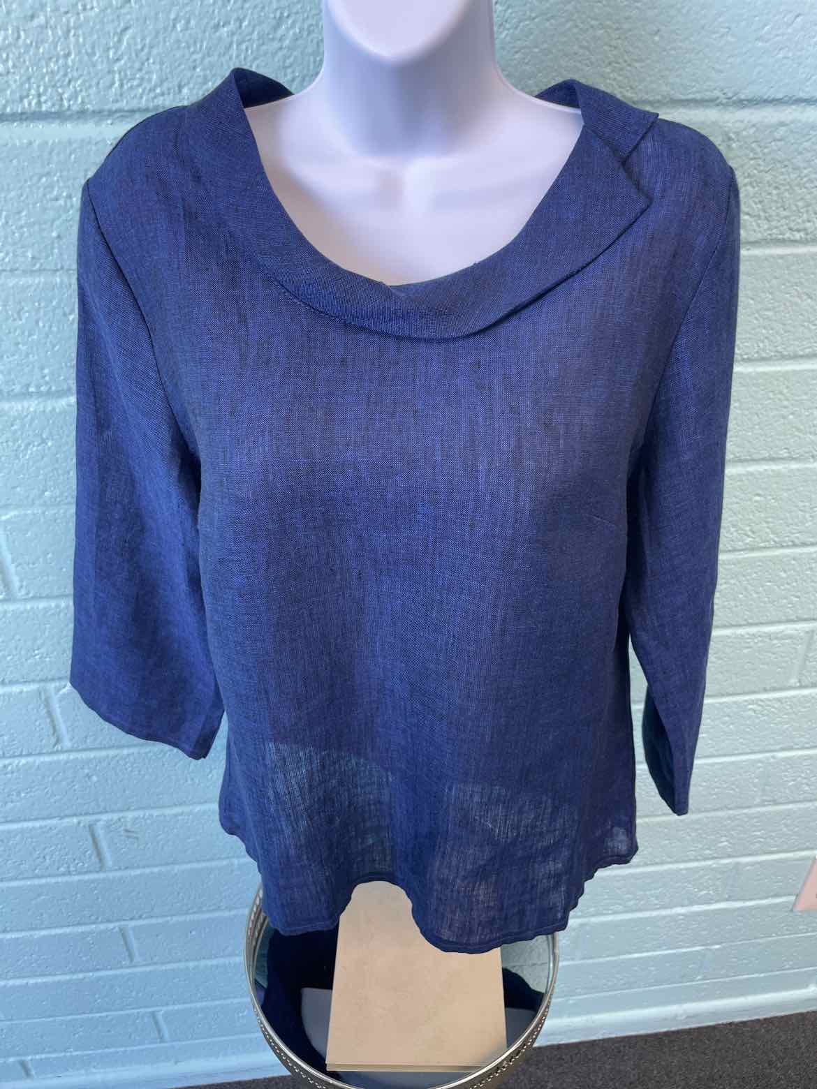 Lina Tomei Size S Navy Blouse