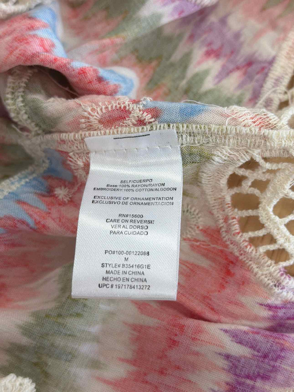 Democracy Size M Multi Bright Preloved Tunic