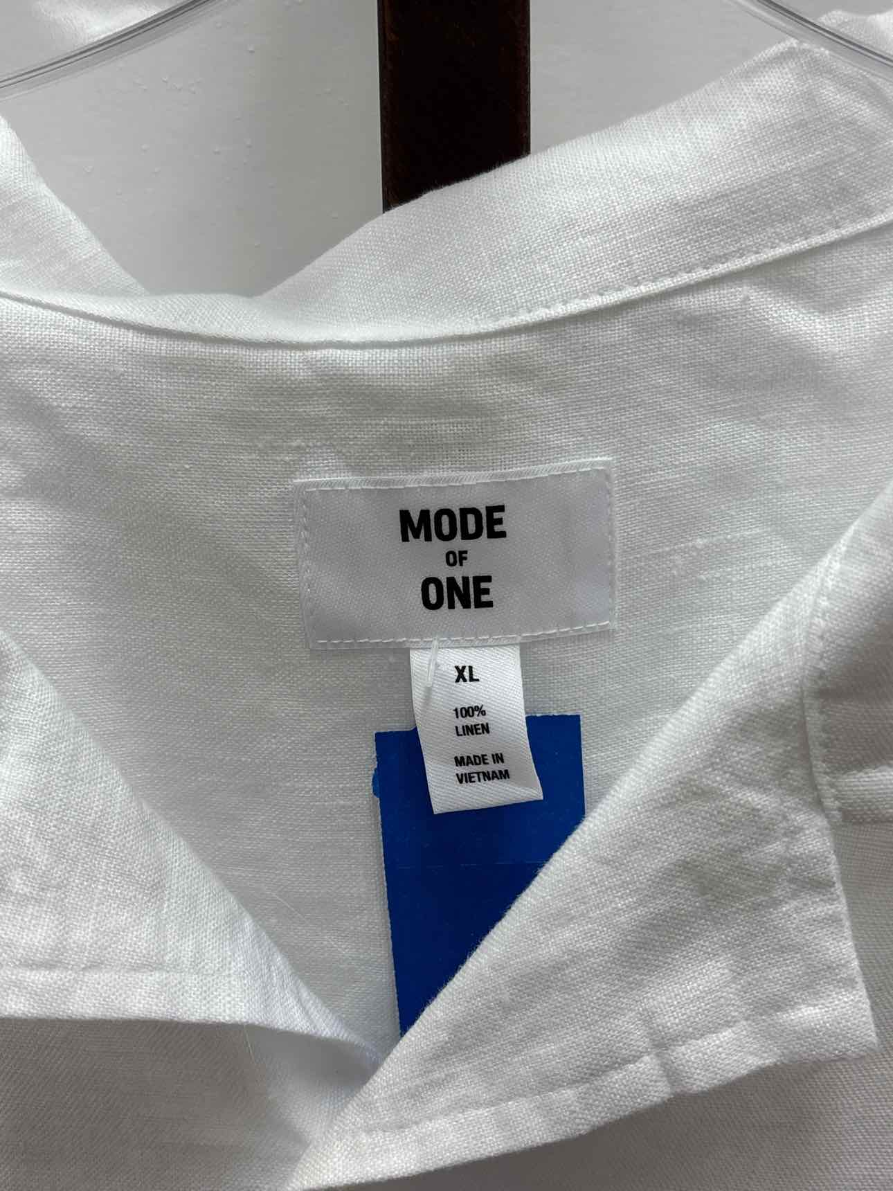 Mode Of One Size XL Men's Boxy-Fit Short-Sleeve Linen Camp Shirt