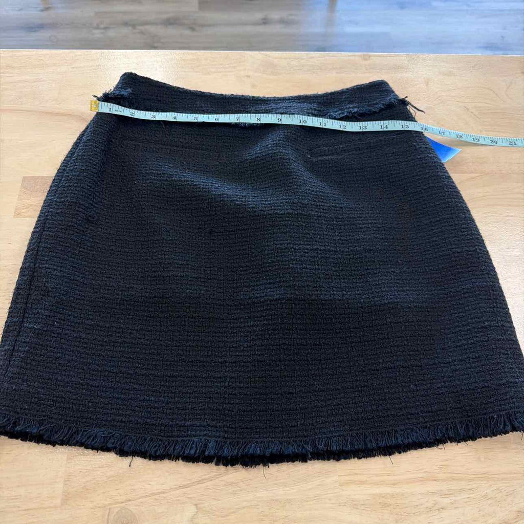 Aster Size L Pedrine Button-Front Tweed Skirt - Black