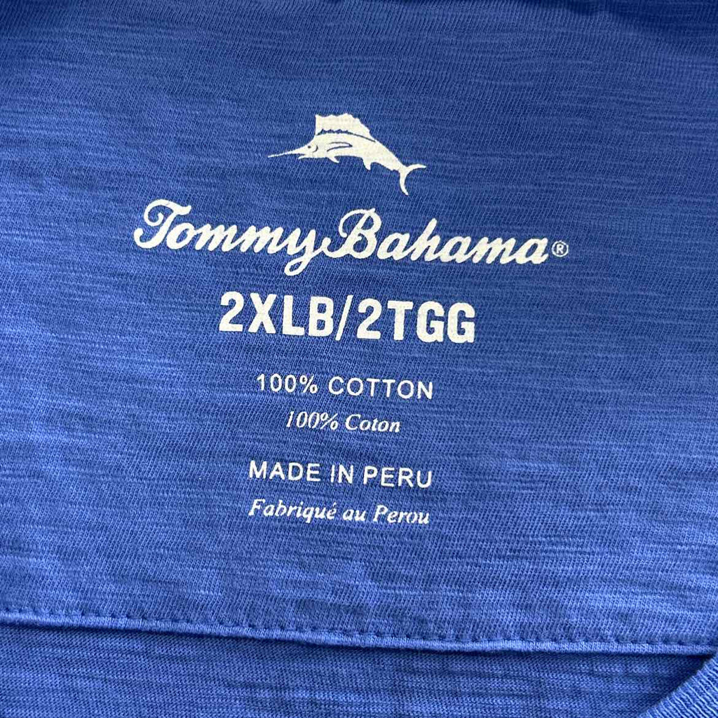 Tommy Bahama Size 2XL Blue Preloved MENS T-shirt