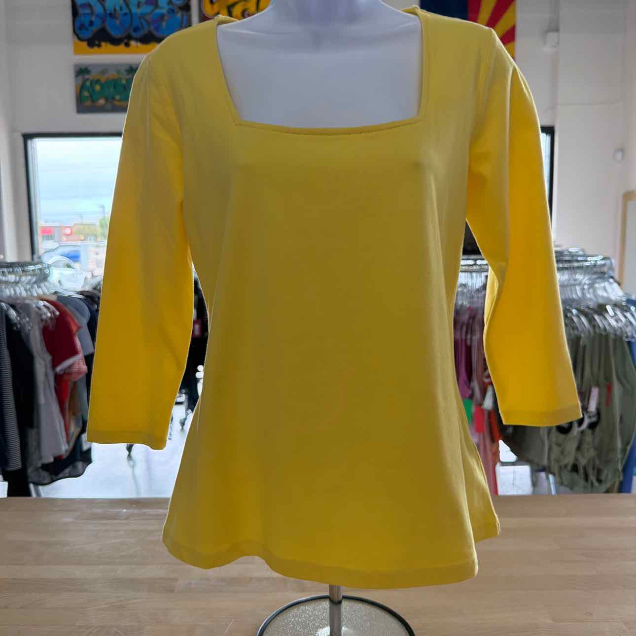 Boston Proper Size S Yellow Preloved Blouse LS