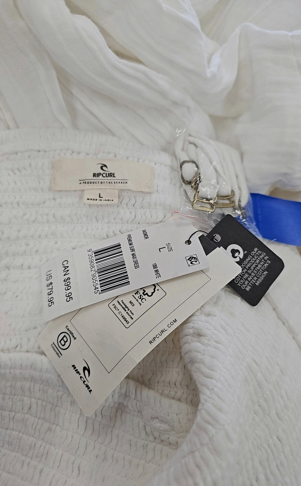 Rip Curl Size L White New Dress