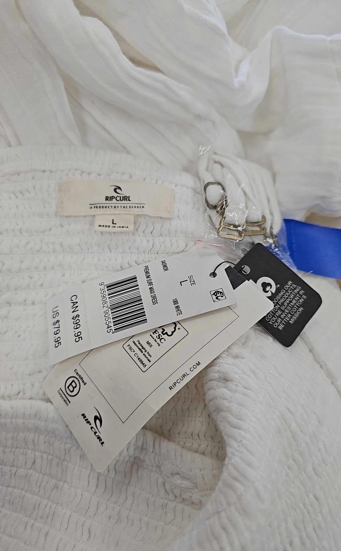 Rip Curl Size L White New Dress