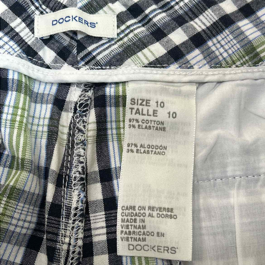 dockers Women Size 10 White Green Preloved Shorts
