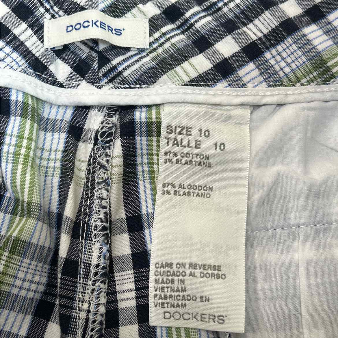 dockers Women Size 10 White Green Preloved Shorts
