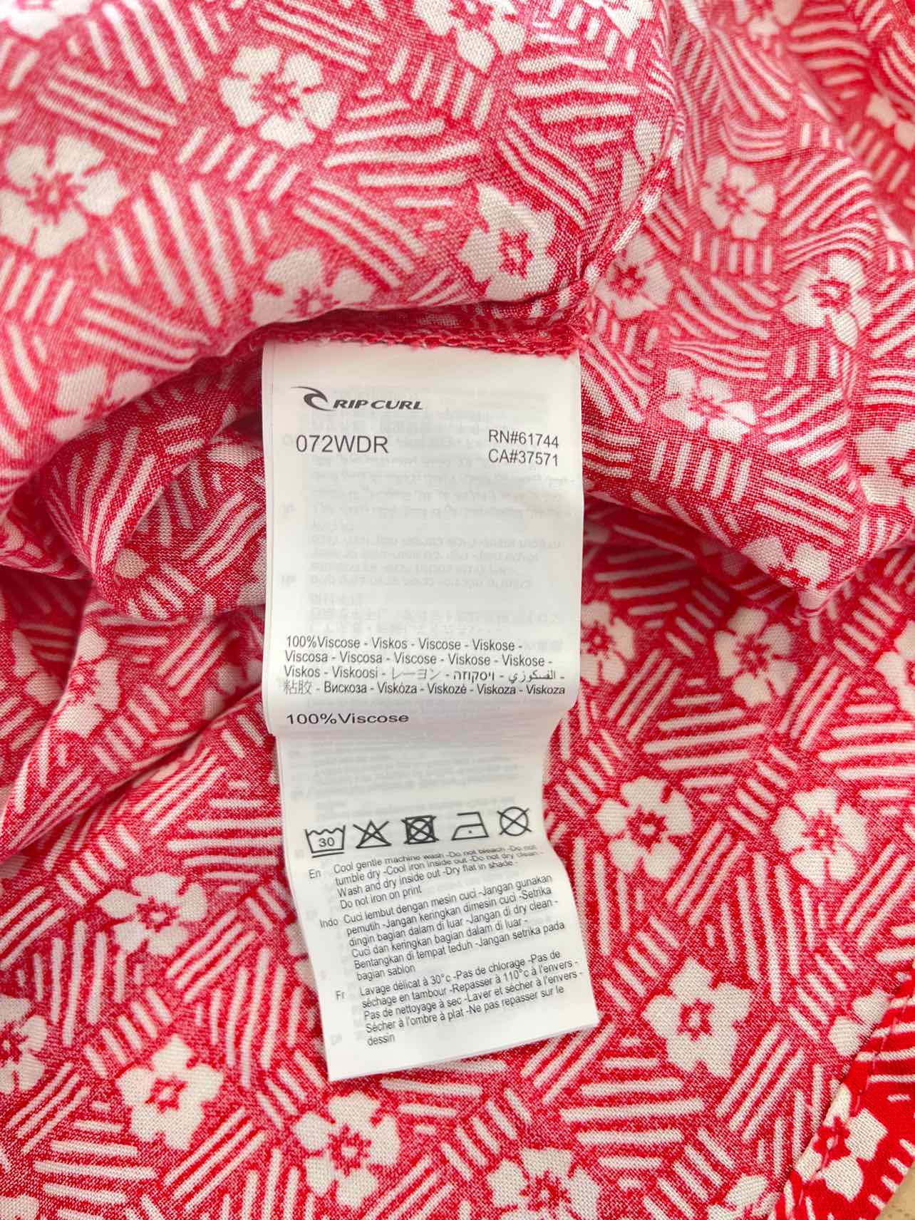 Rip Curl Size M Cala Mayor Tie-Strap Mini Dress - Red