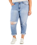 Celebrity Pink Trendy Plus Size Cuffed Girlfriend Jeans - Tide Pool - 18