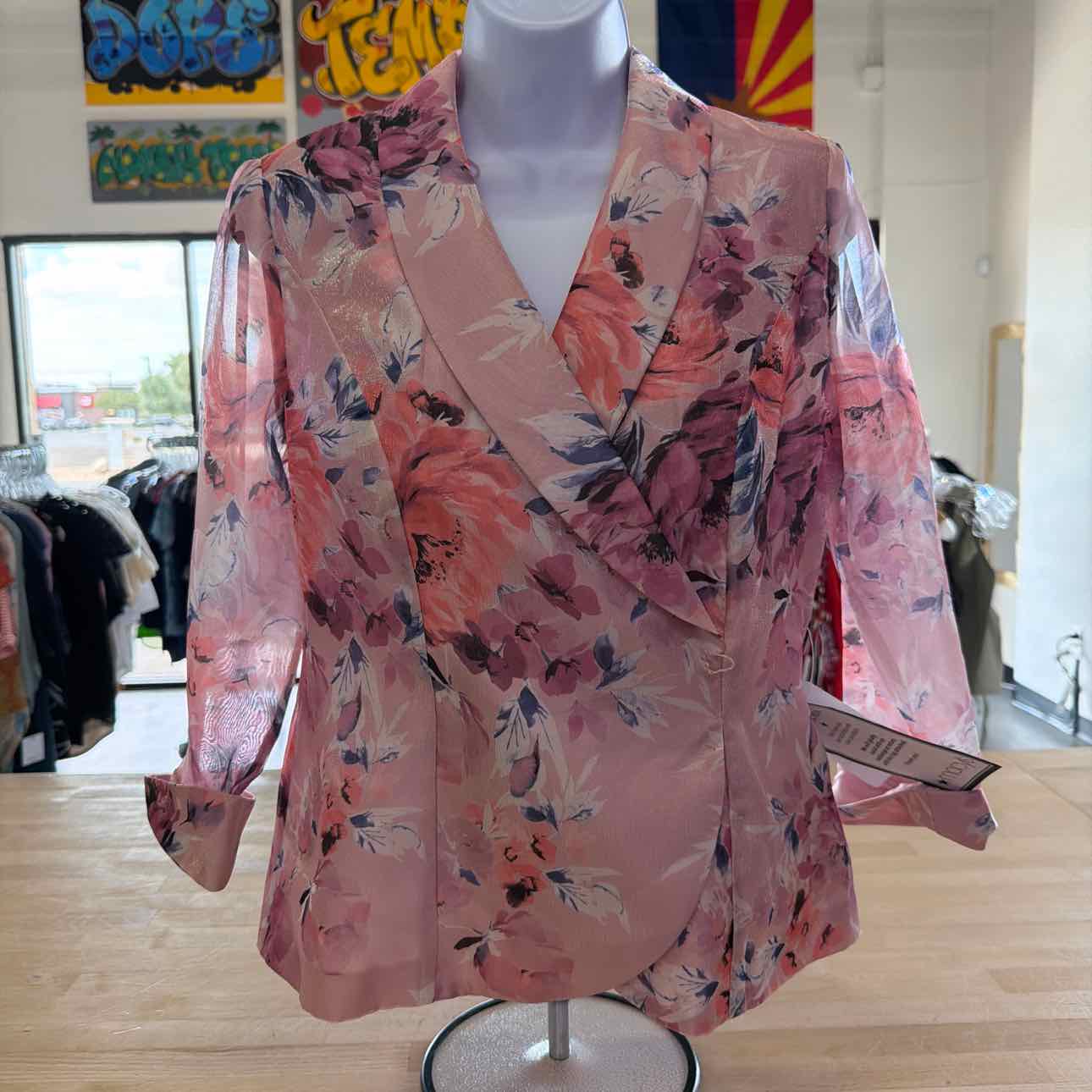 Alex Evenings Size S Pink New Blouse LS