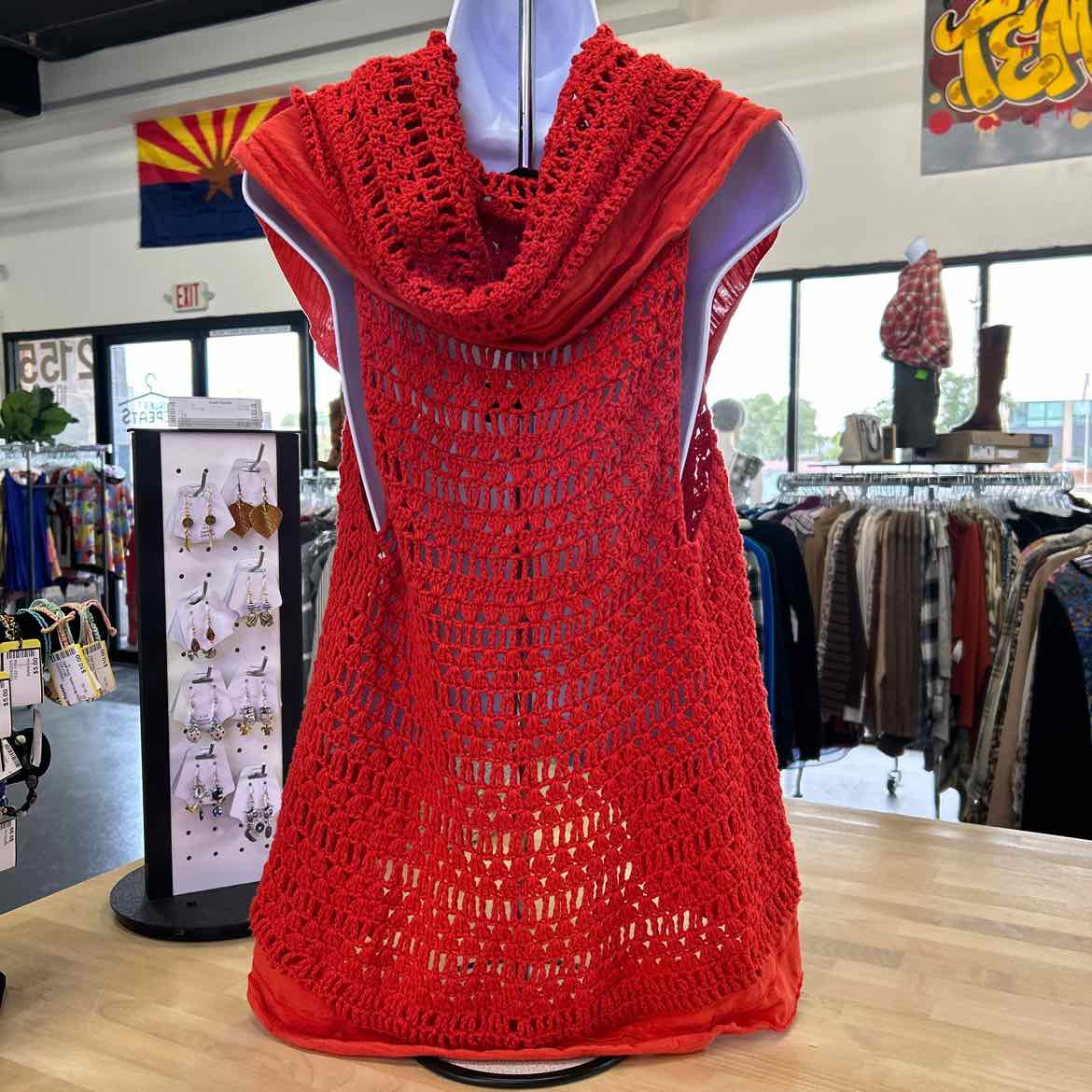 Pure Handknit Size S/M Red Vest
