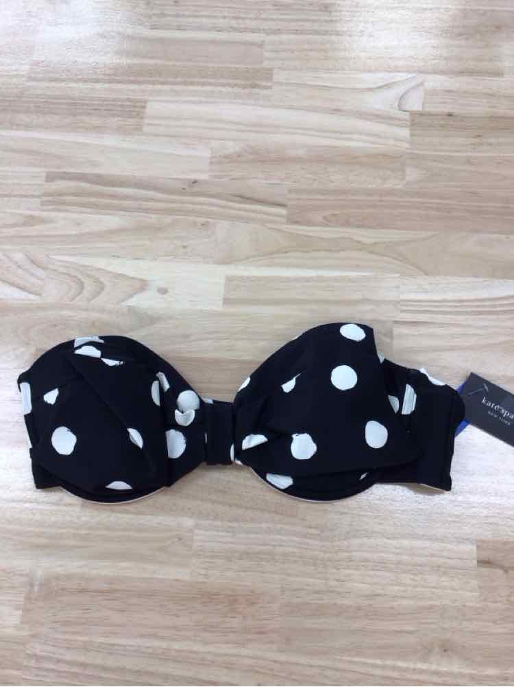 Kate Spade Size XL Paint Dot Bow Bra Top - Black