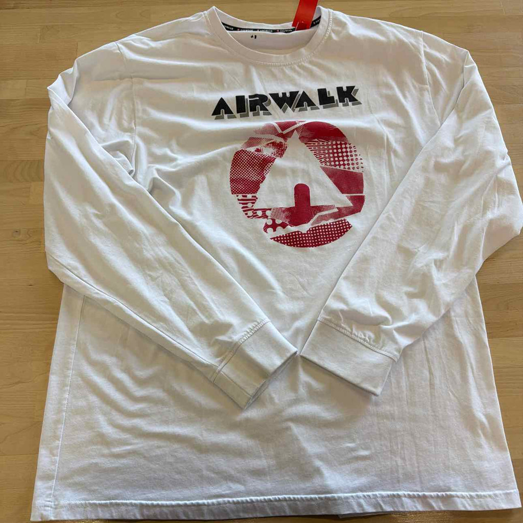 Airwalk Size XL White New MENS Long Sleeve Shirt