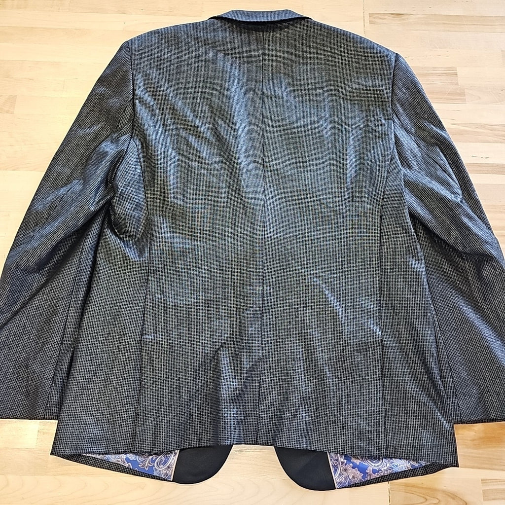 Paisley & Gray Men's Peak-Lapel Tuxedo Jacket - Black Silver Knit