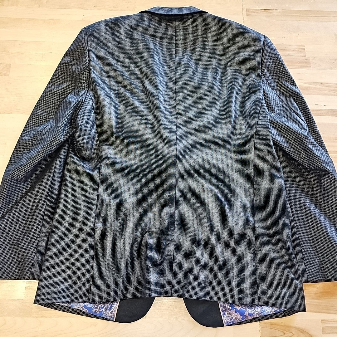 Paisley & Gray Men's Peak-Lapel Tuxedo Jacket - Black Silver Knit