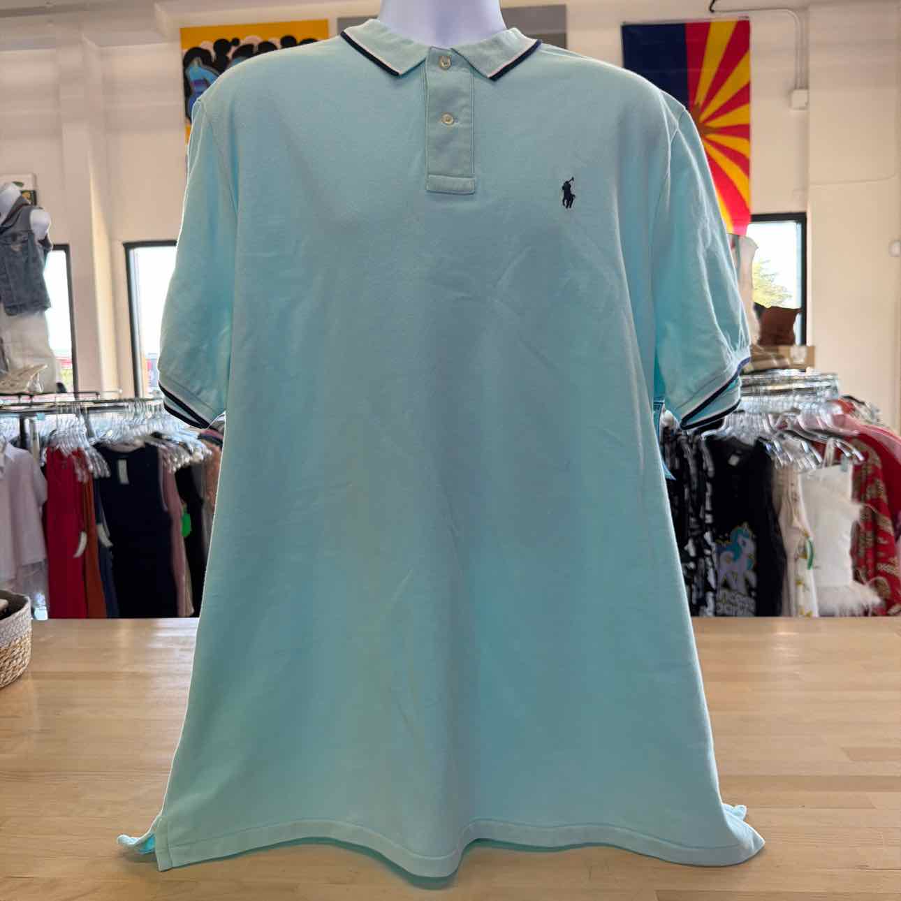 Ralph Lauren Size XXL Teal Preloved MENS Polo