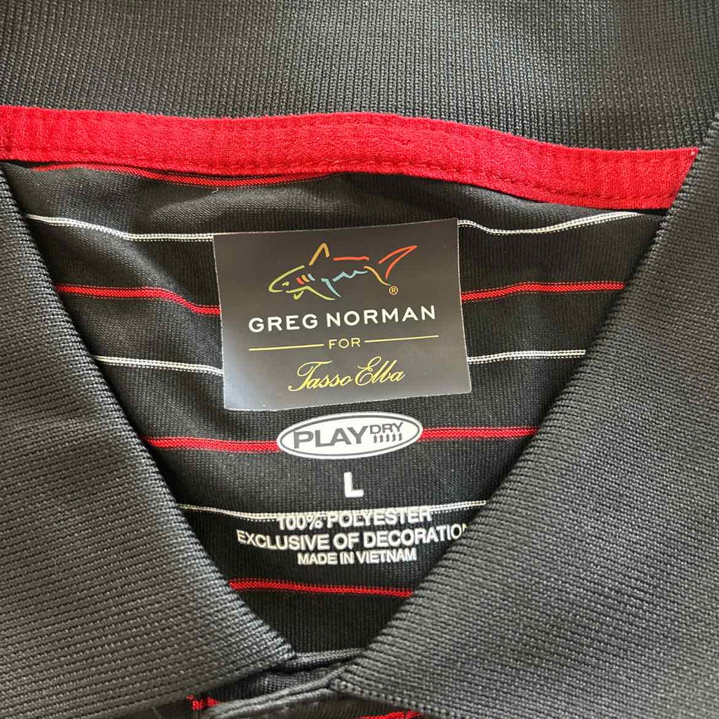 Greg Norman Size L Black/Red Preloved MENS Polo