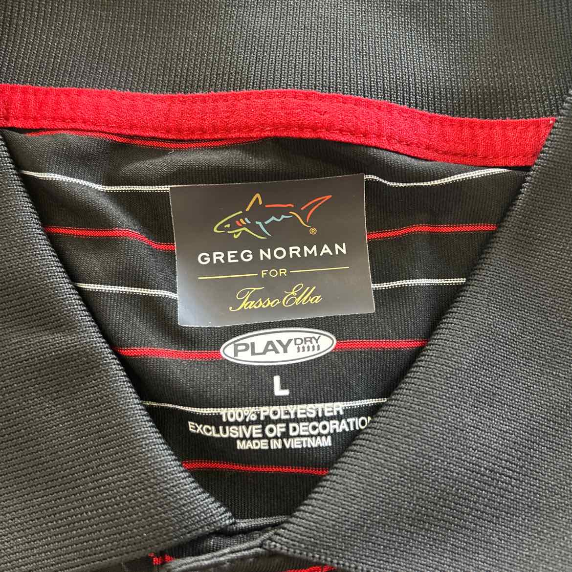Greg Norman Size L Black/Red Preloved MENS Polo
