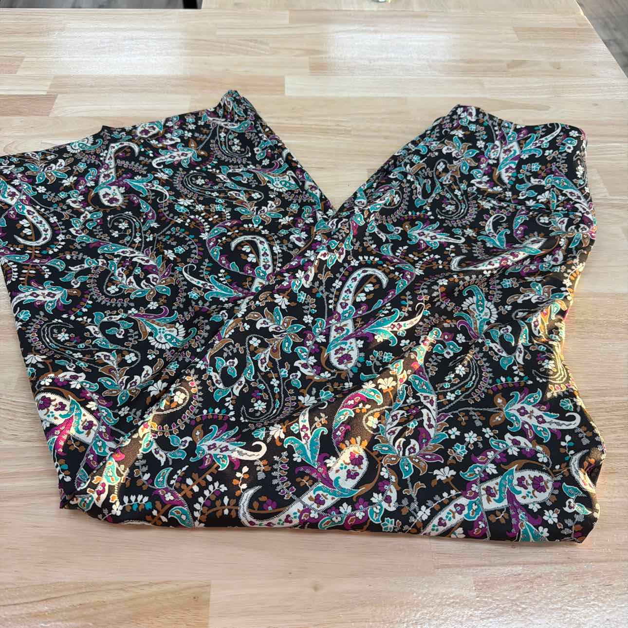 Ann Taylor Size 6 Teal/Black Pants