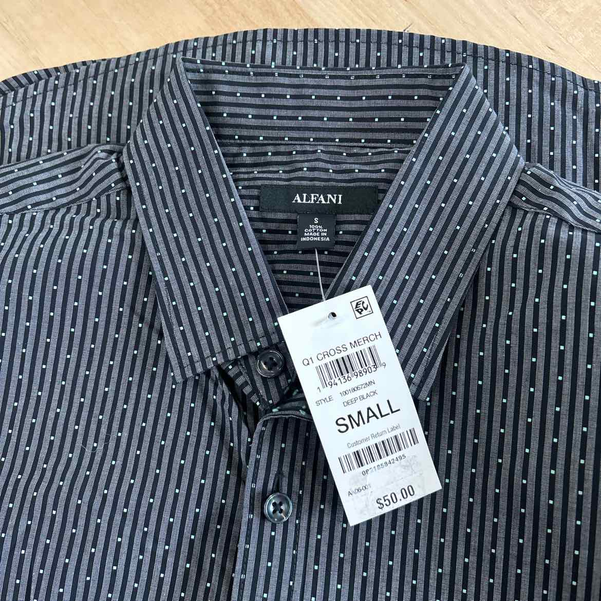 Alfani Men's Regular-Fit Yarn-Dyed Stripe Clip Dobby Button-Down Shirt