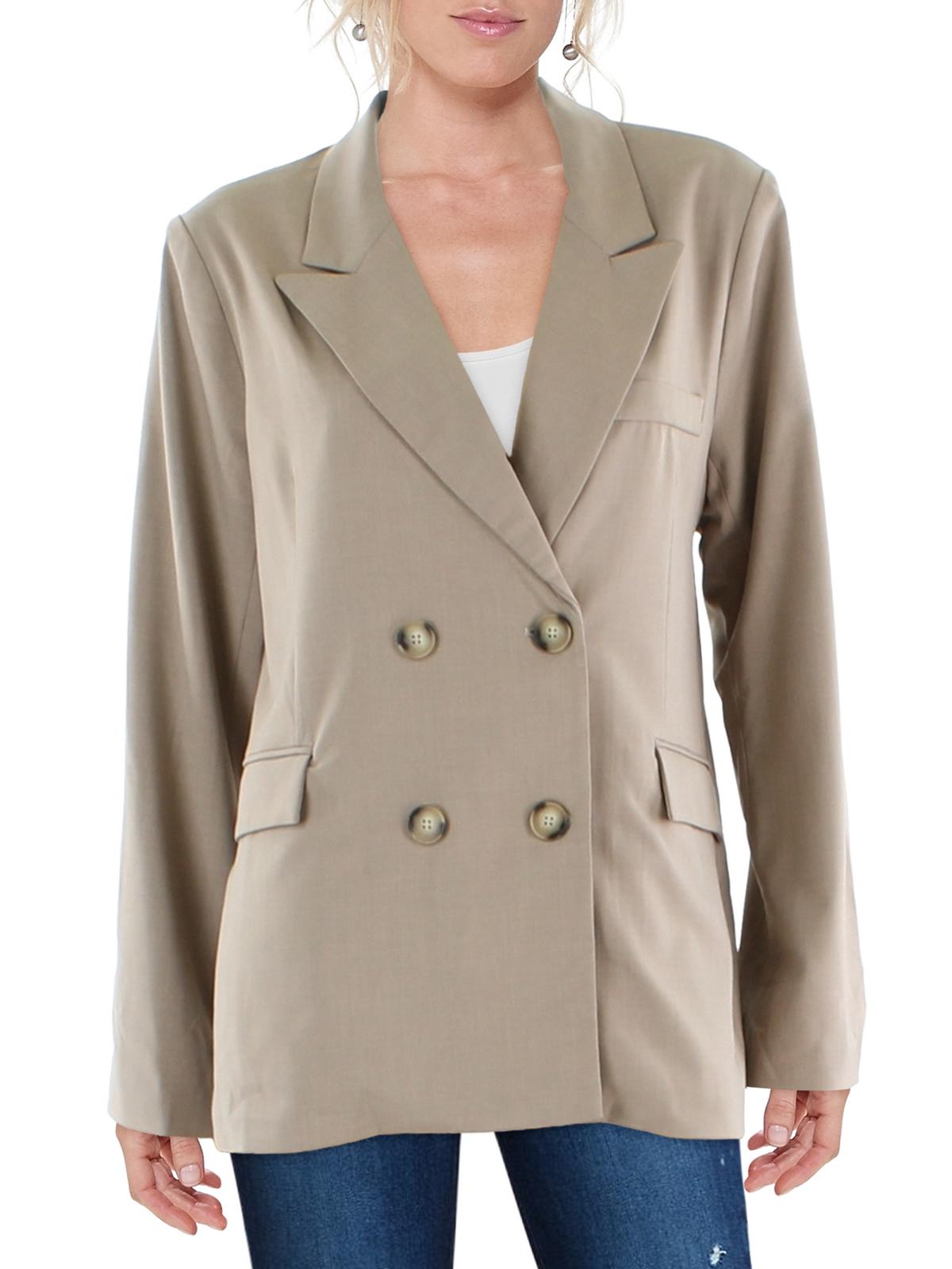 Aqua Womens Joanie Office Career Double-Breasted Blazer